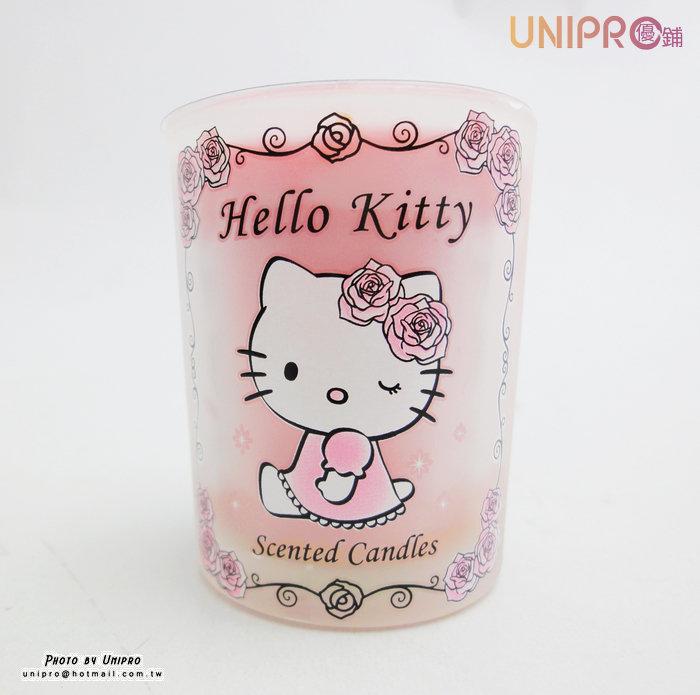 【UNIPRO】Hello Kitty 晨曦玫瑰麝香香氛蠟燭 凱蒂貓 送禮最佳的選擇