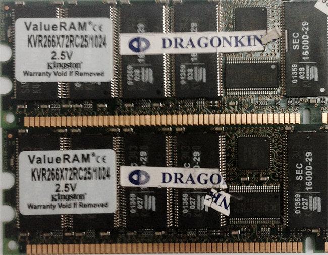 ◤創意3C◢ 金士頓  DDR-266 1GB 雙面ECC KVR266X72RC25/1024 (單支價格)