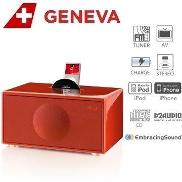 Geneva Sound System iPod / iPhone/CD 音響(Model M+CD-鋼烤亮面紅