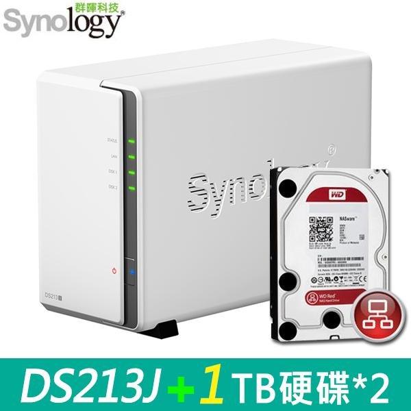 【Synology DS213j】+【 WD 紅標 1TB硬碟(WD10EFRX ) x 2台】