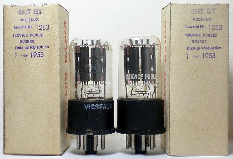 真空管Visseaux 6N7GT =ECC31=大陸6N7=6N7P~ECC32,1953年法國製