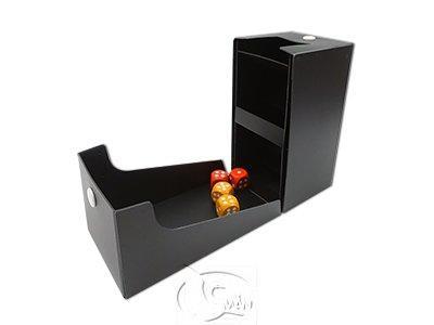 ☆快樂小屋☆ 塑質骰塔-黑色 可收合 可作為卡牌收納盒 台中桌遊