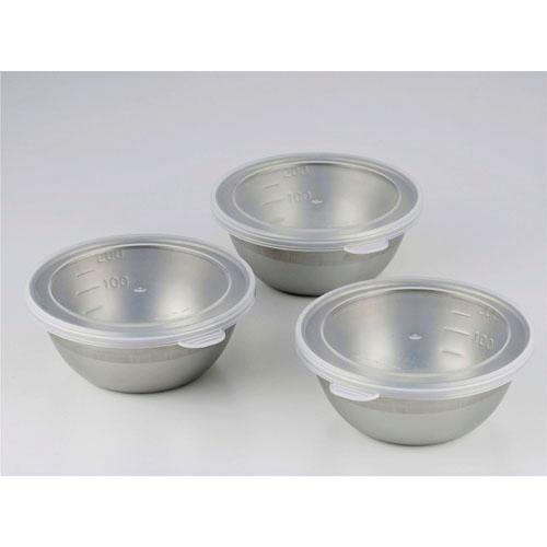 日本製 三件組付蓋 下村企販18-8 不鏽鋼 刻度備料碗 調理碗 料理碗 細分碗