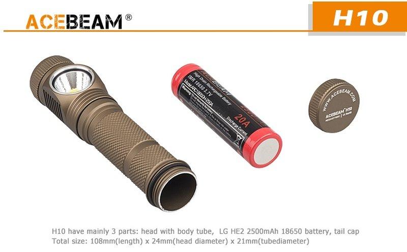 【LED Lifeway】ACEBEAM H10 黑色款(附原廠電池) 2000流明LED磁控頭燈(1*18650)