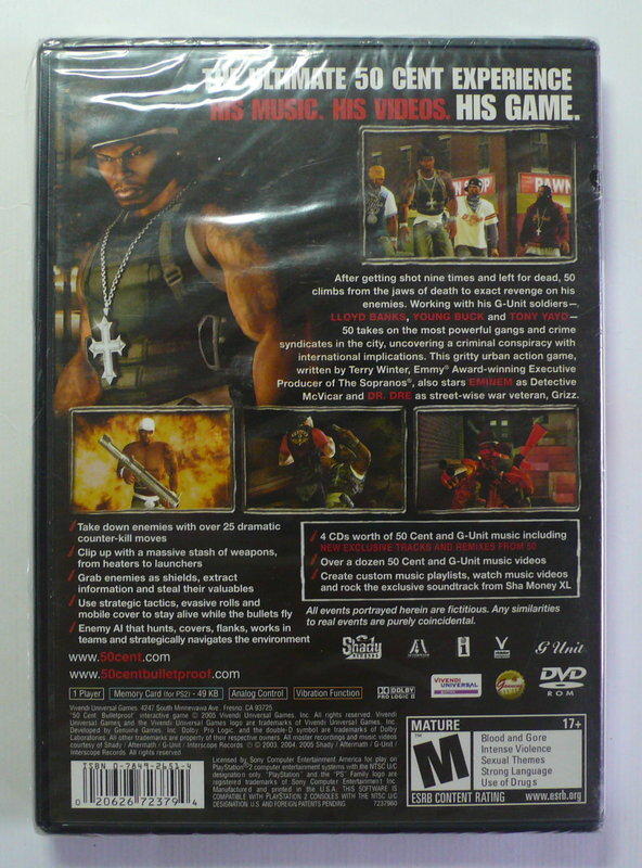 全新未拆封+ 免運費) 美版PS2 50 Cent Bulletproof | 露天市集| 全台