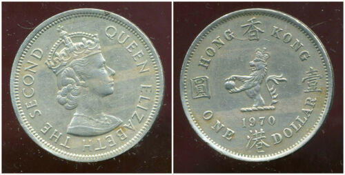 【全球郵幣】英屬香港 1970 HONG KONG - 1 DOLLAR 壹圓一元1元大鎳幣AU