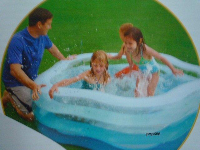 INTEX56495 原廠藍色透明梅花充氣游泳池185公分*180公分*53公分可當幼兒游泳池 遊戲球池 遊樂園送修補貼