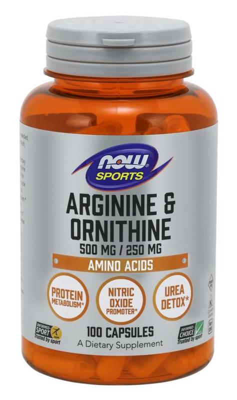 [預購] Now 左旋精氨酸+鳥氨酸 (500mg/250mg) 100/250粒Arginine &Ornithine