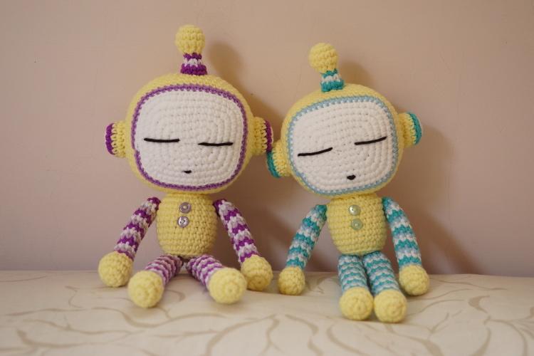 【凱】機器人 - 紫色 毛線娃娃/毛線玩偶/手作K0074