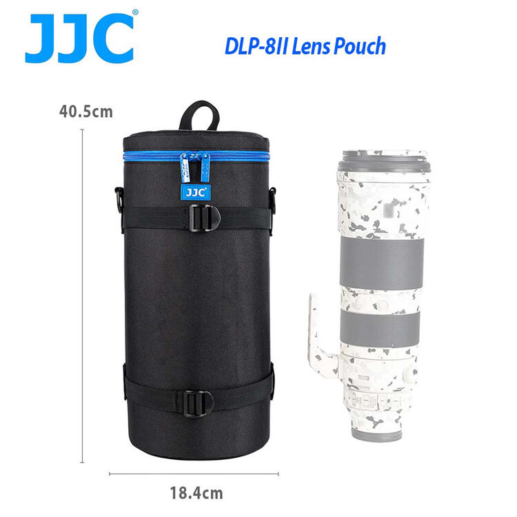 JJC DLP-8 二代 豪華便利鏡頭袋 140x370mm內部網眼鏡頭蓋收納袋  適手提/肩背或腰掛