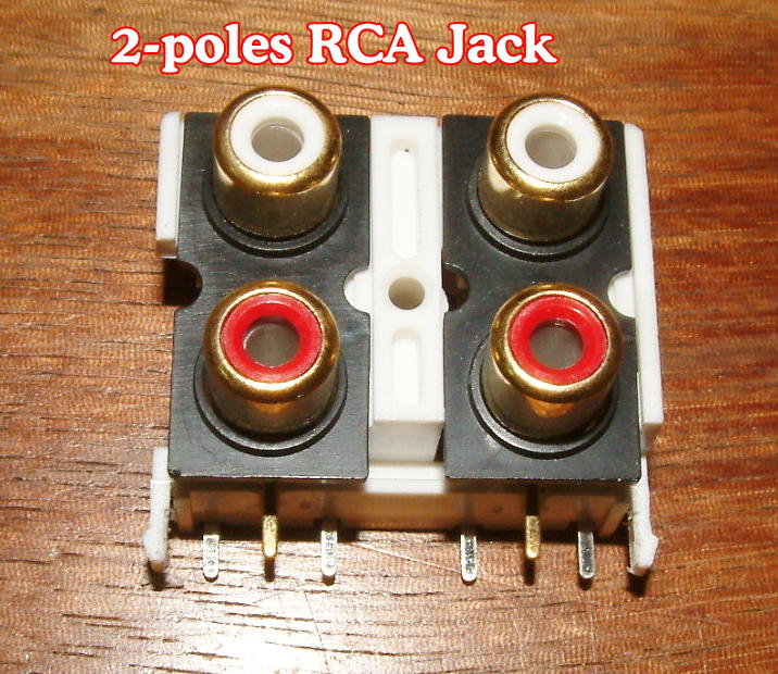 2-poles 鍍金 RCA JACK RCA母座 AV Socket  AV插座