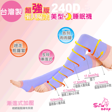 SLINE BODY超強版240D懶人魔法美形睡眠襪 襪子/丹寧襪/塑形/美腿襪