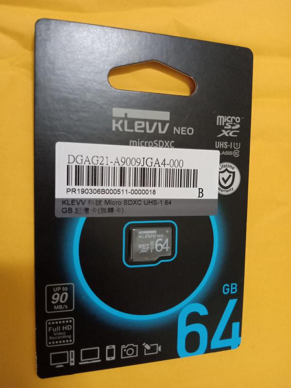 KLEVV 科賦 Micro SDXC UHS-1 64GB 記憶卡(無轉卡)