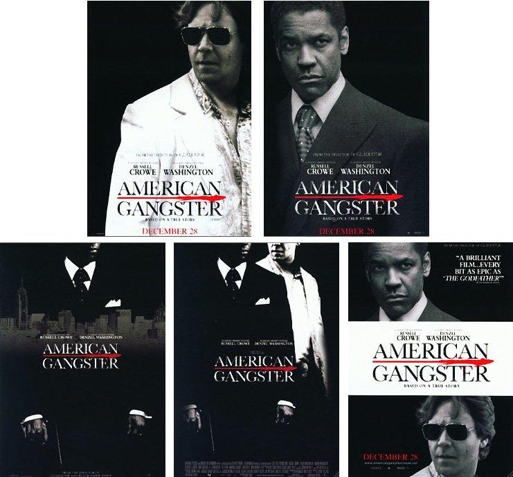 C電影卡電影明信片 美國黑幫 American Gangster（一套5款）丹佐華盛頓 羅素克羅 小古巴古汀
