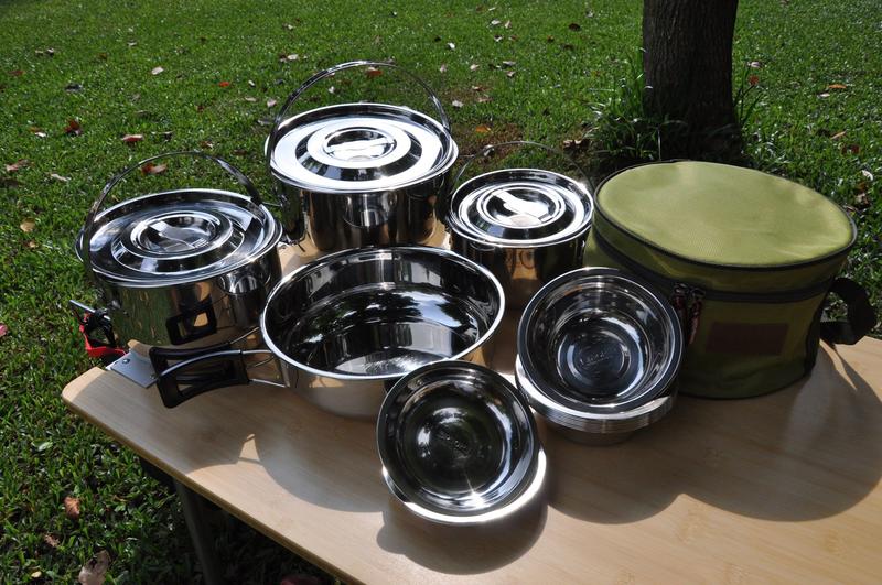 TNR 6-7人鍋具套餐 20件套裝 不鏽鋼 鍋具 鍋子 煎盤 碗 盤子 露營 野營 戶外用品