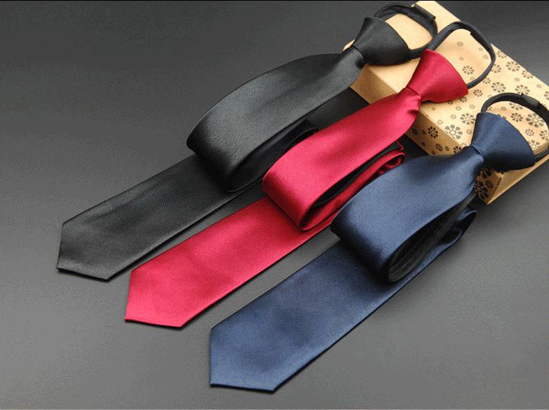 vivi領帶家族∕黑色∕深藍色∕紅色∕7cm素面、拉鍊領帶...免打結...