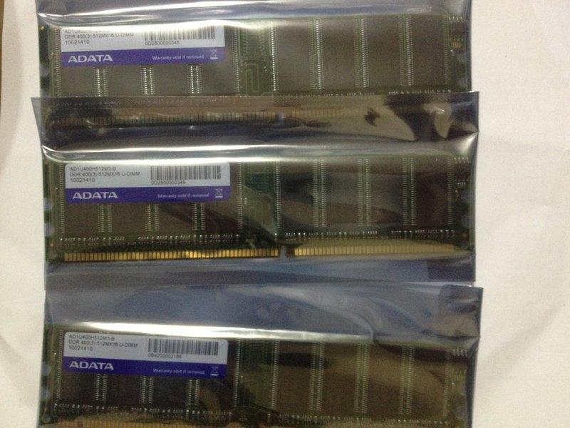 威剛 ADATA DDR400 512MB RAM ~RMA新品 終身保固~桌上型主機用記憶體 創見 TEAM