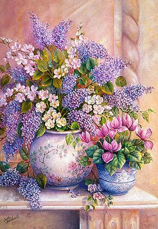 (藝) *非現貨 預購商品* 波蘭原裝進口 Castorland 1500片拼圖  花瓶裡的紫色花朵 151653