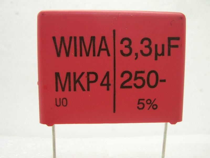 德國 WIMA MKP4 3.3UF  3.3uF   250V 5% 金屬皮膜電容