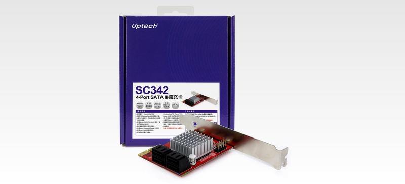 瘋狂買 Uptech 登昌恆 SC342 PCI-E 4SATA連接埠 6G擴充卡 支援RAID 開機安裝作業系統 特價