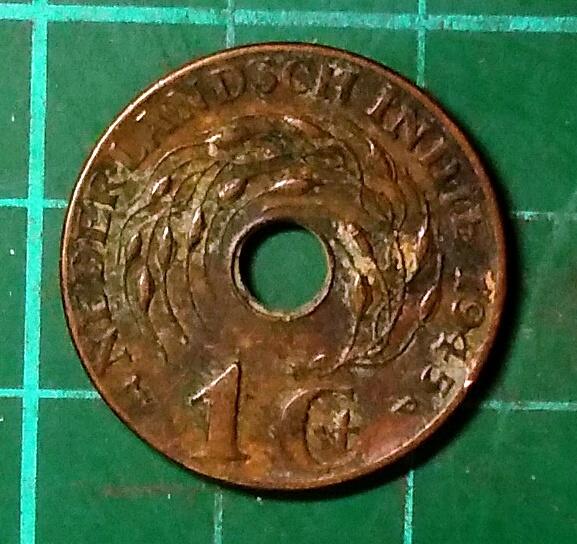 荷屬東印度 1945年 1分  青銅幣   品相如圖  A483