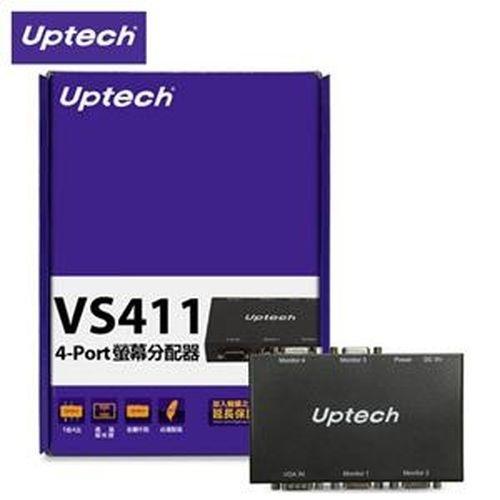 瘋狂買 Uptech 登昌恆 VS411 高頻版螢幕分配器 1進4出 USB供電 金屬外殼 硬體外接 螢幕自動偵測 特價