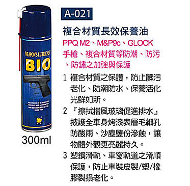 【原型軍品】全新 II 現貨 BIO武器快速保養專用油  A-021 300ml