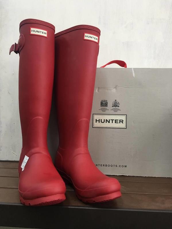 Hunter 女長筒雨靴 紅色