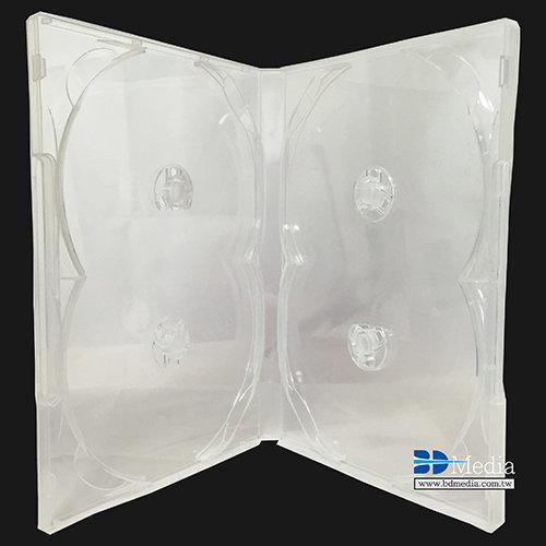 【藍光多媒體】美規DVD光碟盒 14mm白色高透明有膜 – 四片裝