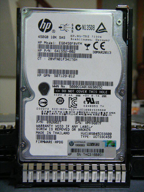 HP ProLiant Gen8伺服器用 653956 450GB 10K SAS 硬碟