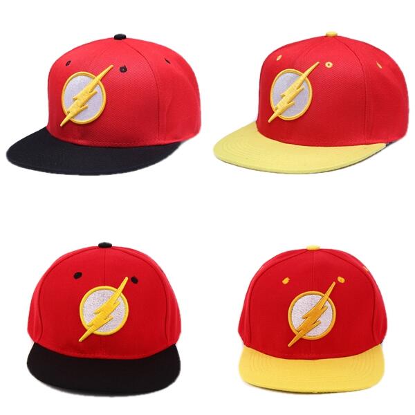 [現貨]閃電俠平沿帽The Flash 嘻哈帽 正義聯盟形象標誌DC漫畫英雄電影 棒球潮流街舞戶外遮陽帽