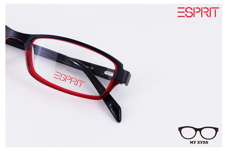 【My Eyes 瞳言瞳語】Esprit 紅黑雙間 小框複合式眼鏡 造型自然簡約 專業度UP 優雅氣質(9237)
