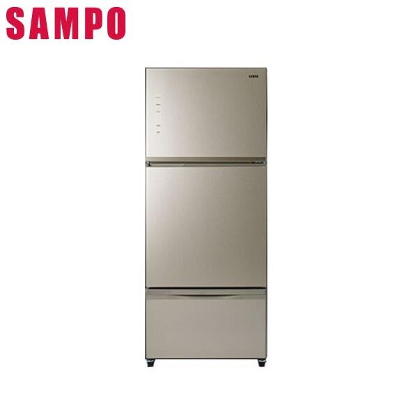 【SAMPO聲寶】530L 三門變頻玻璃冰箱SR-C53GDV(Y3)琉璃金