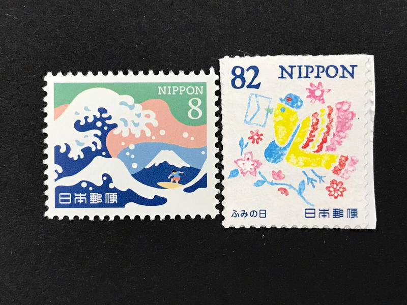 日本郵票 日本寄信  可在日本郵寄使用（郵票隨機出貨）面值90日元(由2枚郵票湊成)  39元