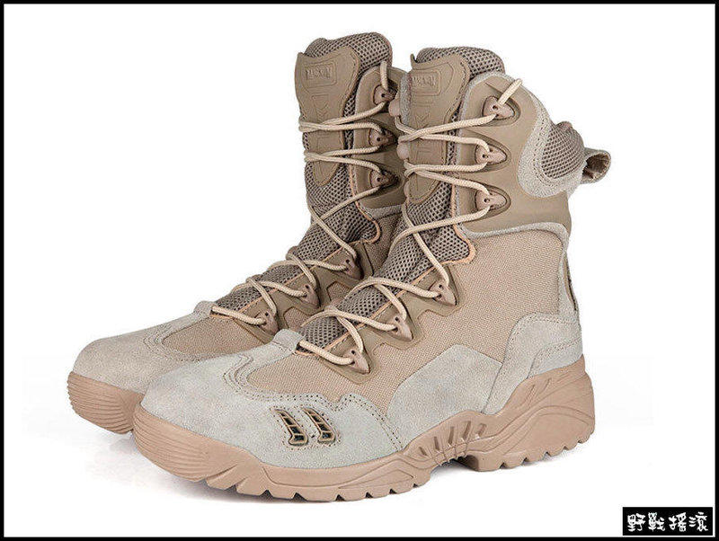 【野戰搖滾-生存遊戲】MAG 沙漠蜘蛛特戰軍靴、作戰靴 - 側拉式拉鍊(沙色) 長靴、沙漠靴、登山靴 、登山鞋