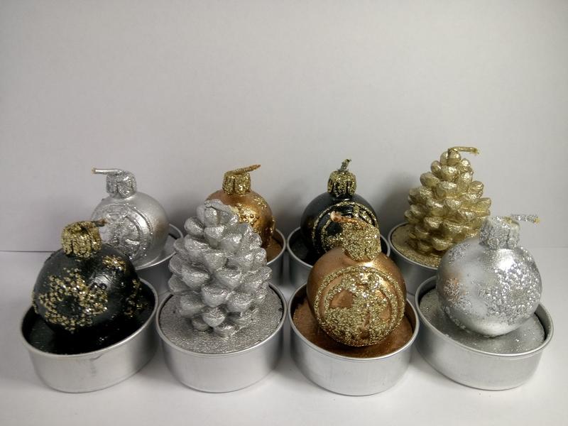 聖誕節 造型蠟燭 球型造型蠟燭 松果造型蠟燭