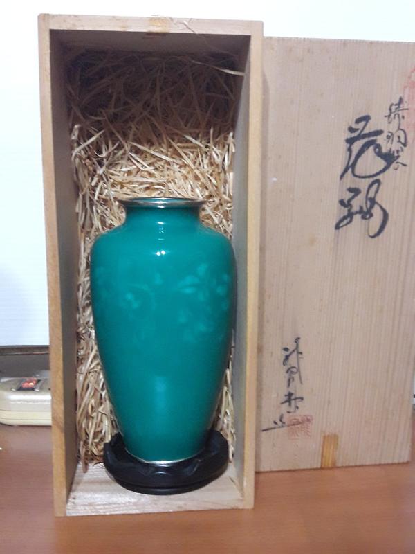 日本 『七寶燒』 花瓶  美品 賠售