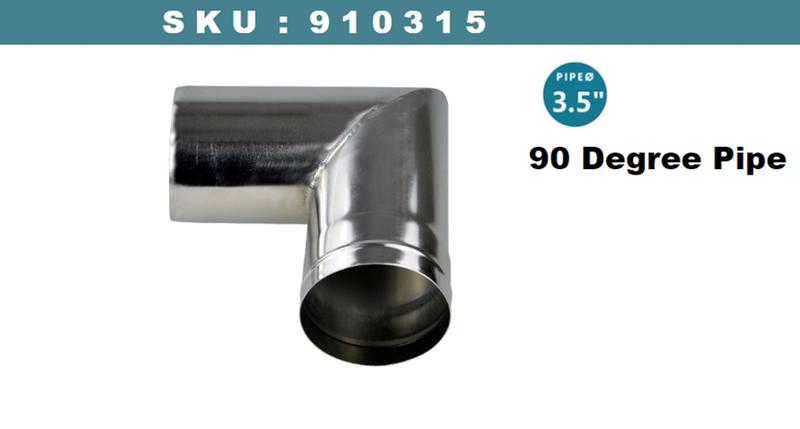 WINNERWELL SKU910315 90 Degree Pipe 3.5'' 90度彎管L號(3.5英吋管通用) 