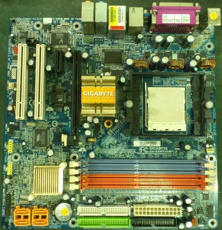 【台中主機板維修】保固3個月,技嘉 GA-K8N51GMF-9 主機板 / PCI-E / DDR / 939pin / 音效,網卡,顯示