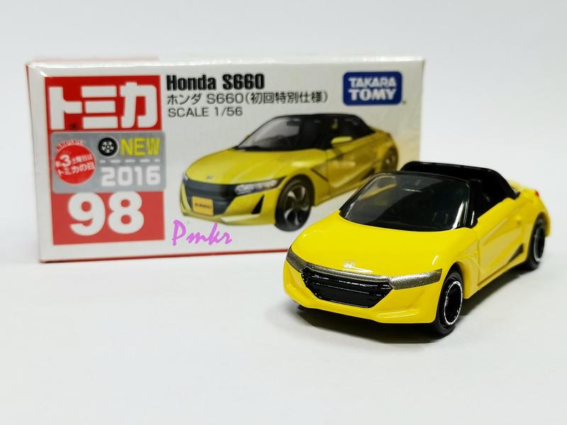 【Pmkr】 TOMICA No.98 Honda S660 初回色 黃色 本田 全新封膜 新車貼