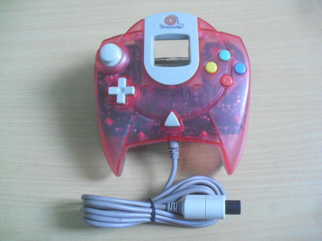 ※隨緣電玩※已絕版 Dreamcast：DC專用手把．透明粉紅色．搖桿手把/罕見顏色/實拍如圖/功能正常．一組價500元