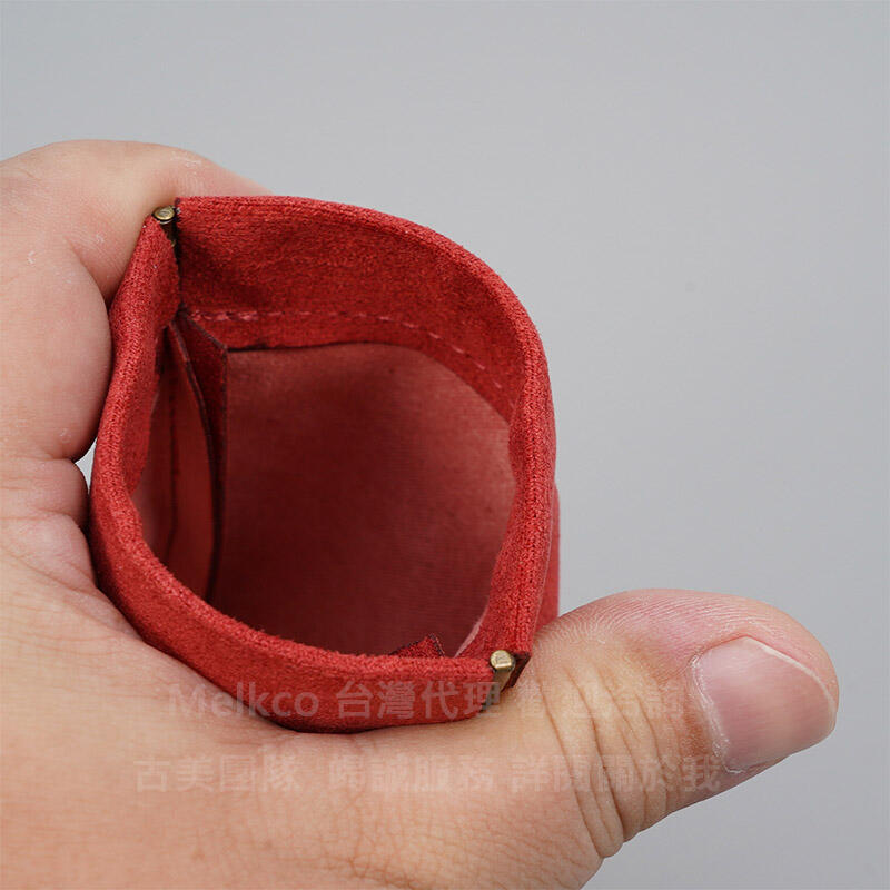 GMO 2免運 iPhone 12 Pro Max雙層絨布收納袋彈片開口 移動電源零錢化妝品 棗紅 印鑑印章包