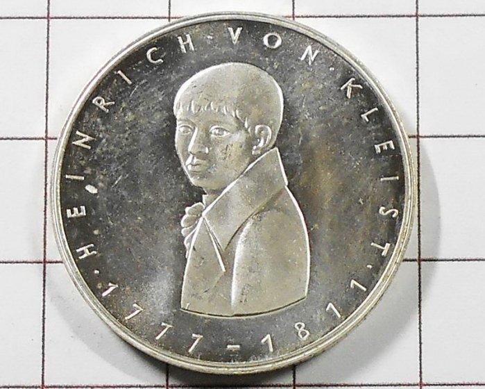 KB109 德國1977年 海因里希·馮·克萊斯特人像銀幣