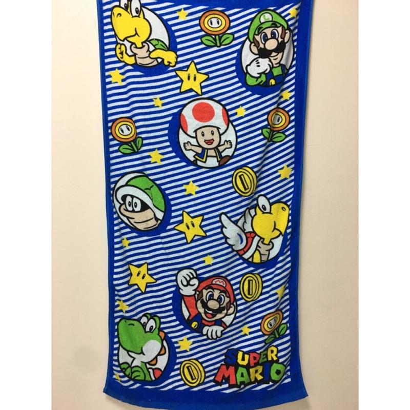 [現貨]超級瑪利歐  超級瑪麗 Super Mario 瑪莉歐兄弟 吸水 純棉 毛巾 兒童披巾 運動浴巾 溫泉 沙灘披巾