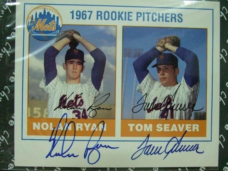 [出清館] NOLAN RYAN & TOM SEAVER 生涯第一張MLB簽名卡 1990年雙簽卡 AUTO