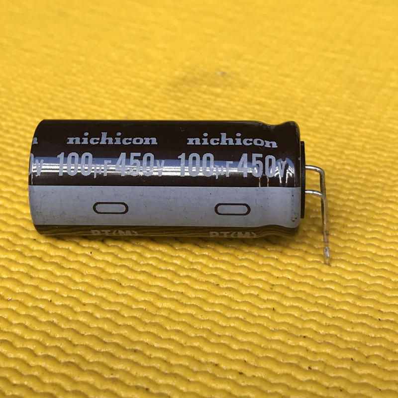 【液晶速修網】『 日本nichicon原裝新品 100uF450V(PT) 18X45 』(全新基板拆下,新良品)