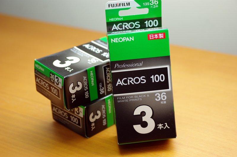 缺貨島津 Fujifilm NEOPAN AcrosII 100 135 36卷裝 黑白 負片 日本原裝進口 富士 柯達