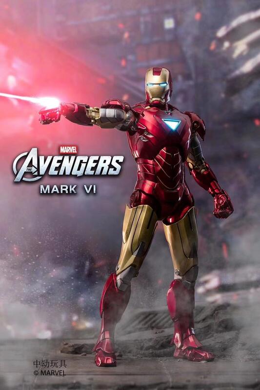 玩具聯合國★ 預購免訂金 中動 鋼鐵人 Iron Man MK6 發光版 復仇者聯盟 7吋 漫威 正版授權 可動人偶