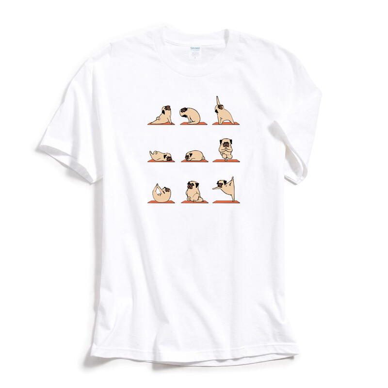 Pug Yoga 短袖T恤 2色 巴哥犬哈巴狗瑜珈趣味幽默動物印花潮T