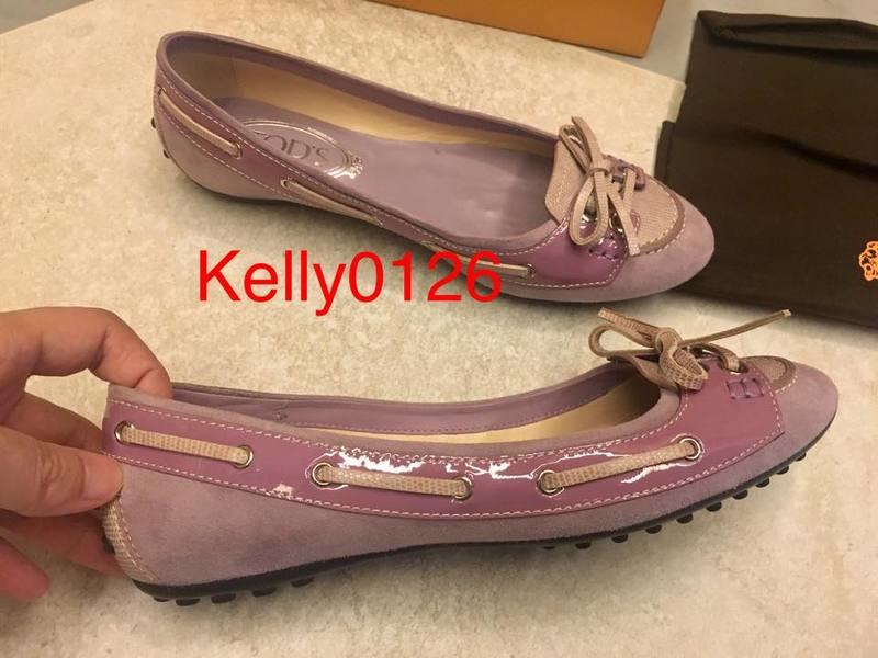 TOD'S豆豆鞋紫色蜥蜴壓紋牛皮加麂皮 尺寸36.5 近全新附盒
